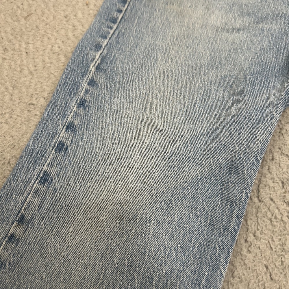 Levis Jeans Mens 34x30 Blue Denim 514 Slim Straight Light Wash Stretch American - Picture 4 of 15